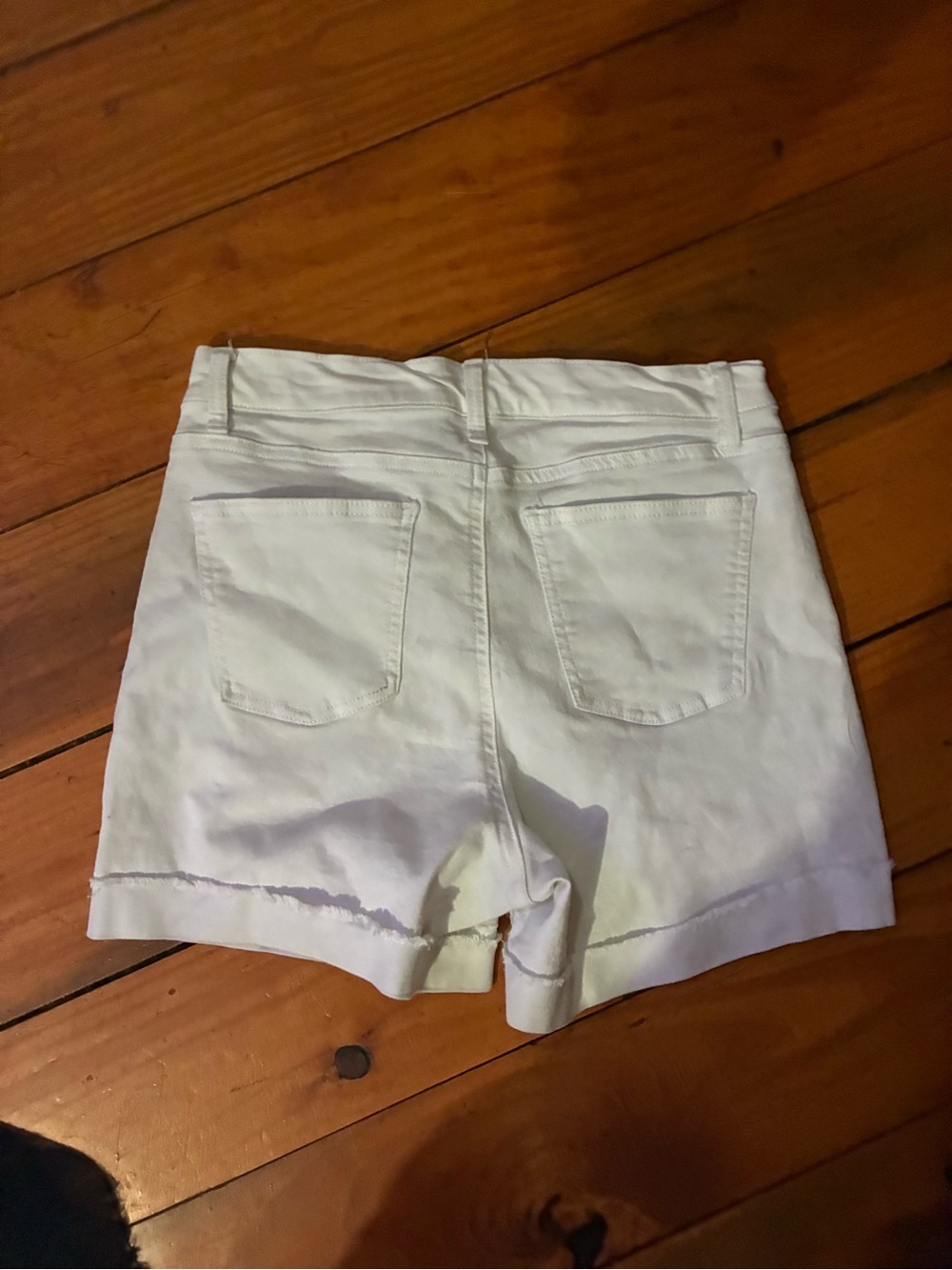 White Women's High-Rise Denim Shorts - Picture 2 of 4